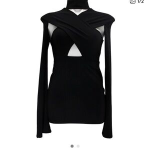 Beaufille Criss Cross Innes Top Black size Medium NWT